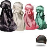 4PCS Silky Durags for Men Women 360 Waves with 1 Wave Cap, Silky Satin Durag Extra Long Tails - PHamily Hair Care