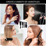 4Pcs Curly Hair Brush Set for Adult & Kids Wet or Dry, Detangling Brush for 3/4ABC Hair with Detangler Spray Bottle & Wide Tooth Comb (3+1, Black) - PHamily Hair Care