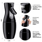 4Pcs Curly Hair Brush Set for Adult & Kids Wet or Dry, Detangling Brush for 3/4ABC Hair with Detangler Spray Bottle & Wide Tooth Comb (3+1, Black) - PHamily Hair Care