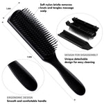 4Pcs Curly Hair Brush Set for Adult & Kids Wet or Dry, Detangling Brush for 3/4ABC Hair with Detangler Spray Bottle & Wide Tooth Comb (3+1, Black) - PHamily Hair Care