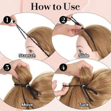 6Pcs Beaded No-Slip Hair Ties for Natural Curly, Adjustable Afro Puff Cuff Drawstring Ponytail Holder, Black Elastic Hair Scrunchies, Large Hair Ties for Women Thick Pineapple Kinky Braids Hair Bands - PHamily Hair Care