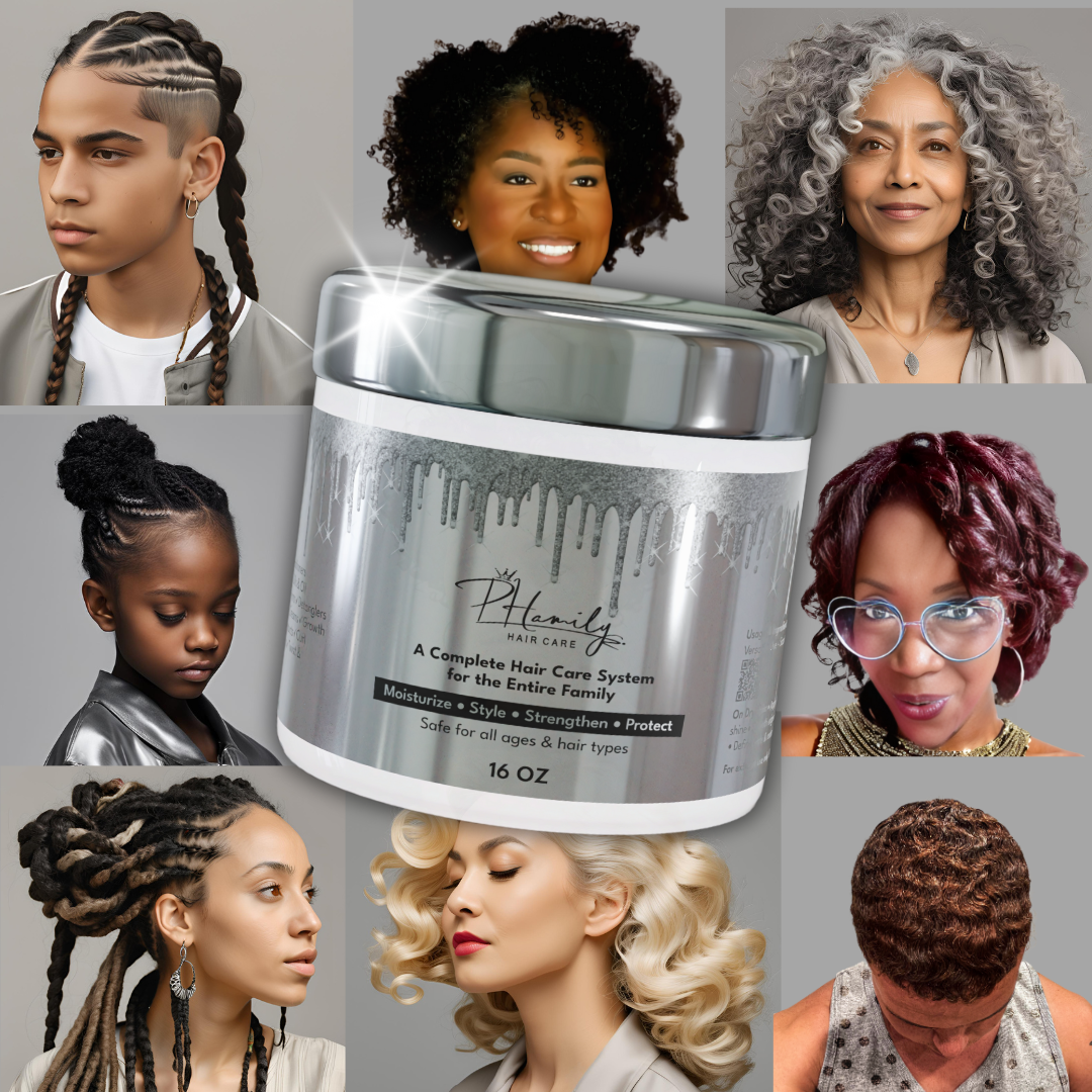 8-Jar Bundle: NEW PHamily Hair Care – The Ultimate All-in-One Moisturizer & Styler (16 oz) - PHamily Hair Care