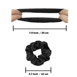 Satin Scrunchies for Hair Sleep, Premium Satin Softer than Silk for Women Curly Hair, Cute Bands Ties for Girls Thin | Thick Hair Styling, 12 Pack, Black - PHamily Hair Care