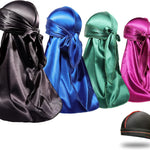 4PCS Silky Durags for Men Women 360 Waves with 1 Wave Cap, Silky Satin Durag Extra Long Tails - PHamily Hair Care 