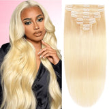 Hair Extension Clip-Ins - Real Human Hair Extensions 120G 8Pcs 18Inch,Soft & Natural Straight Double Weft for Women #P427 Chocolate Brown to Honey Blonde Extensions Real Human Hair Clip Ins