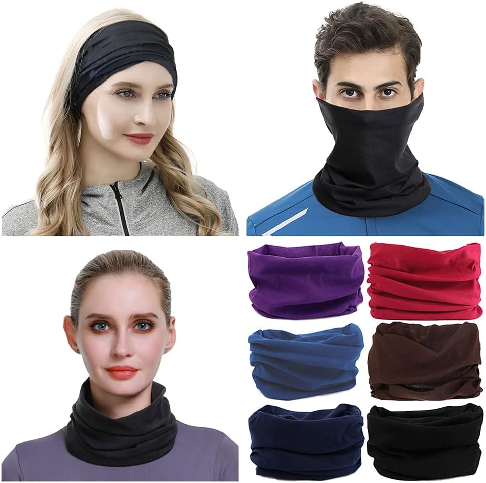 Headband Neck Gaiter Head Wrap Headwear Face Mask Magic Scarf Bandana for Men and Women