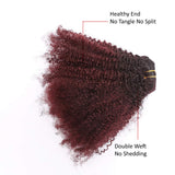Ombre Curly Clip in Hair Extensions 4B 4C Afro Kinkys Curly Hair Extensions Clip in for Black Women 8A Virgin Natural Human Hair Full Head Kinky Hair Clip Ins Two Tone Ombre 120G #1B/99J AC 14Inch