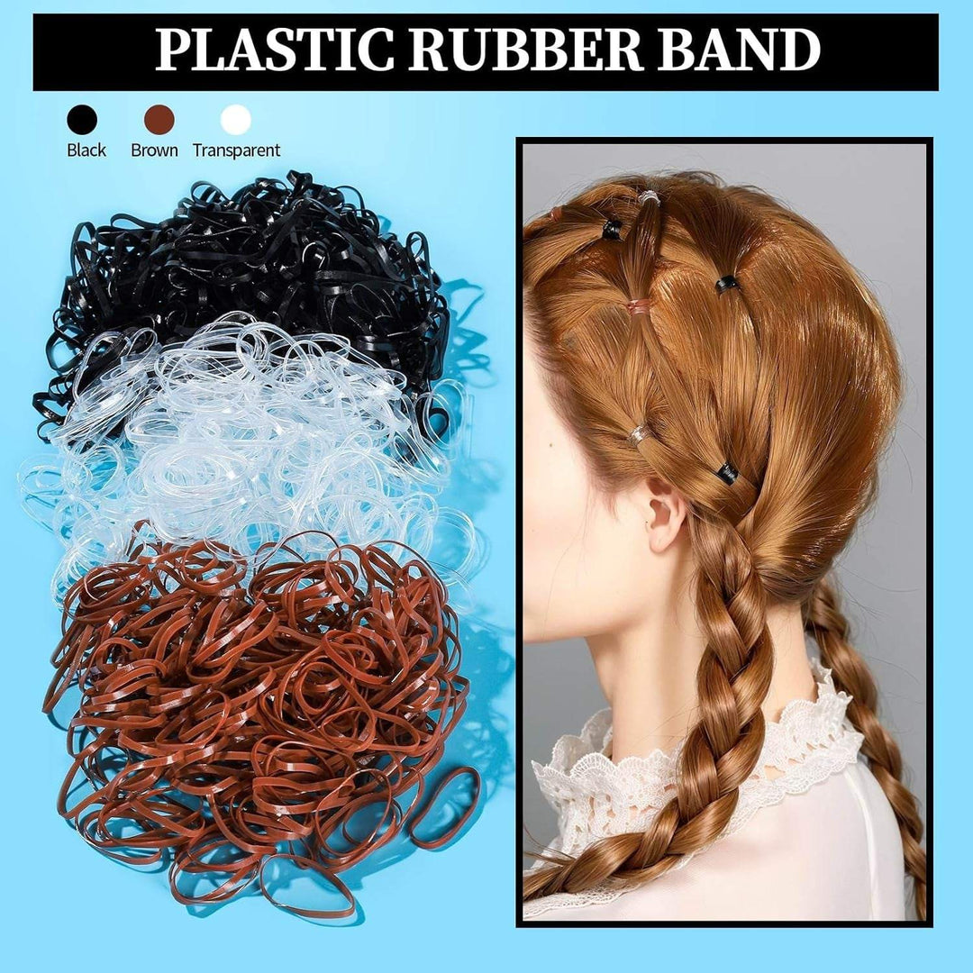 ALL-IN-ONE ACCESSORY KIT:  Elastic Hair Ties Kit, Hair Accessories forGreat Value Hair Ties Kit: Includes 900PCS rubber elastic hair bands( transparent, black and brown) and each color 300PCS + 15PCS 4mm black elastic hair ties + 50PCSElastic Hair Bands, Black Hair Ties, Cotton Hair Tie, Rubber Hair Bands, Hair Pins, Tie Hair Tools, Rat Tail Comb, Hair Ties Kit