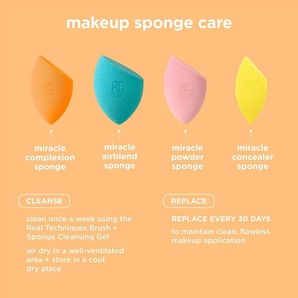 Miracle Complexion Makeup Sponge, Makeup Sponge for Foundation, Orange, 2 Count