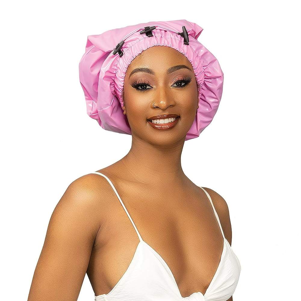 Black Shower Cap Waterproof, X-Long 30" X 9" for Adult, Females, Extra Long Hair, Braids, Locs