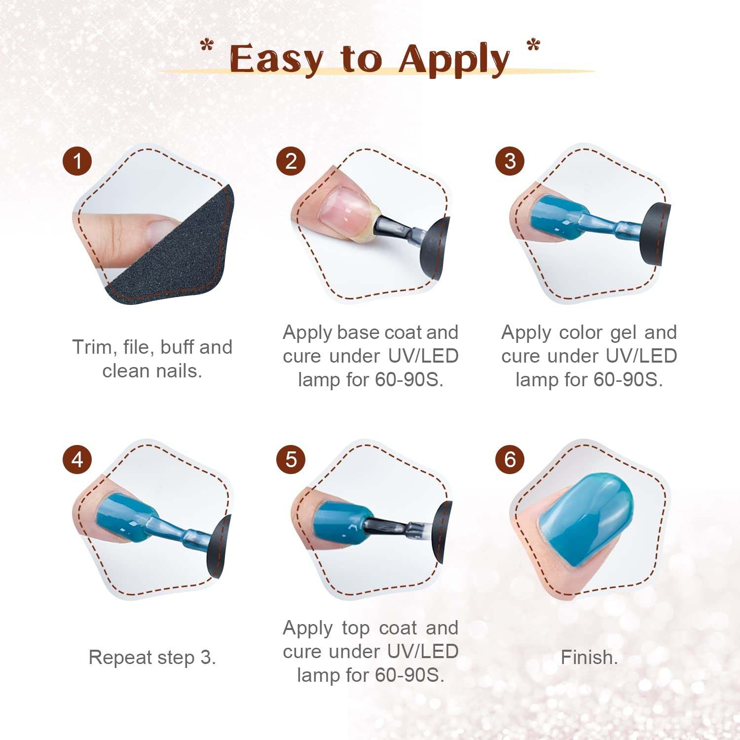 100 Pieces Gel Nail Polish Multi-Color