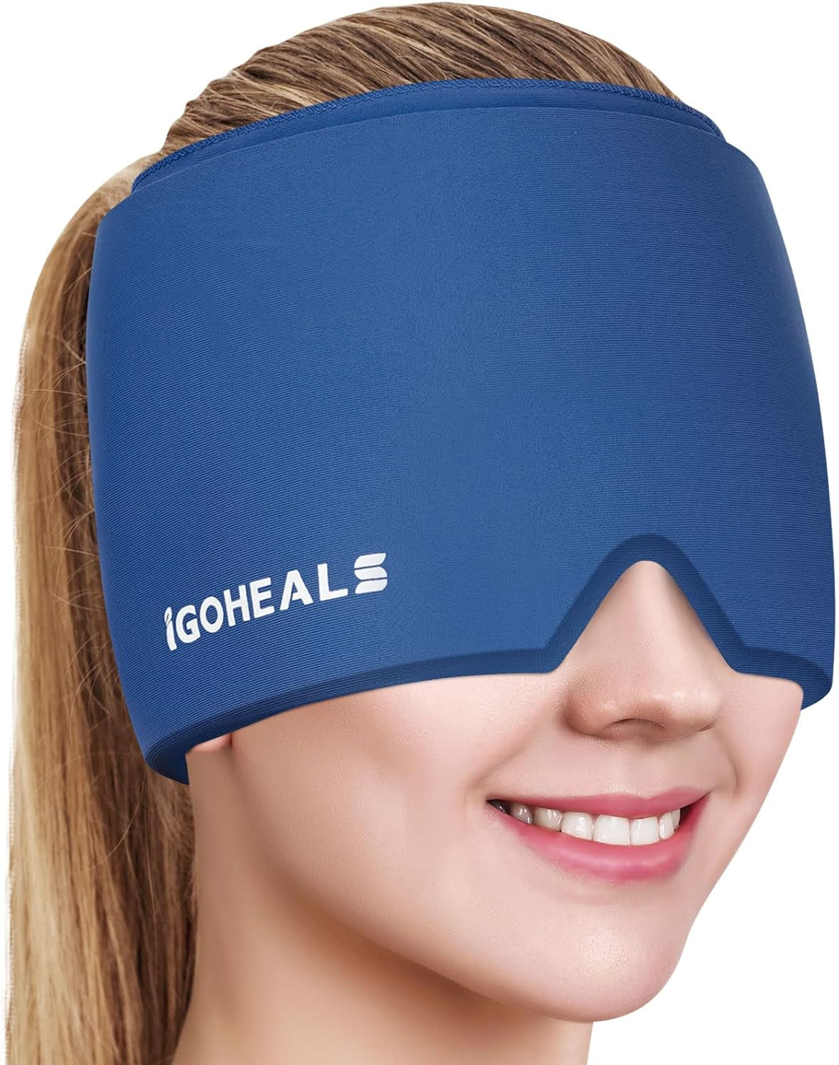 Headache Relief Hat,Migraine Cap Cooling Ice Pack Mask