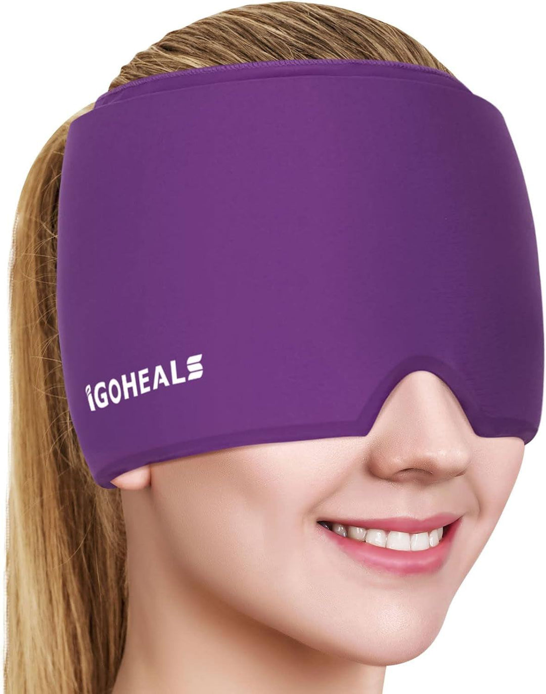 Headache Relief Hat,Migraine Cap Cooling Ice Pack Mask