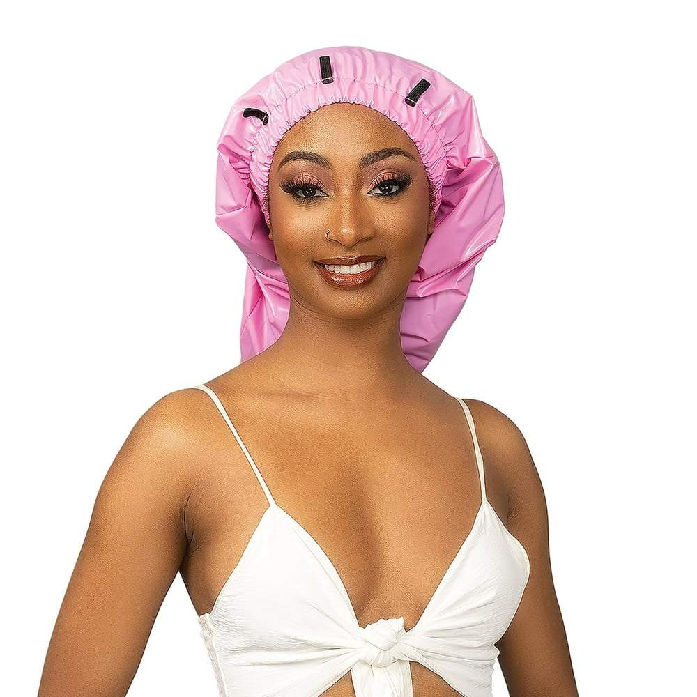 Black Shower Cap Waterproof, X-Long 30" X 9" for Adult, Females, Extra Long Hair, Braids, Locs