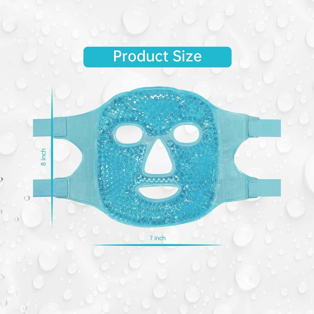 Cold Face Eye Mask Ice Pack Reduce Face Puff,Dark Circles,Gel Beads Hot Heat Cold Compress Pack,Face SPA for Woman Sleeping, Pressure, Headaches, Skin Care[Blue]