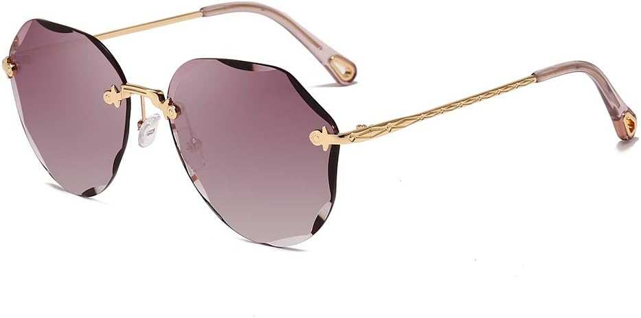 Sunglasses for Women Oversized Rimless Diamond Cutting Lens Sun Glasses AE0534