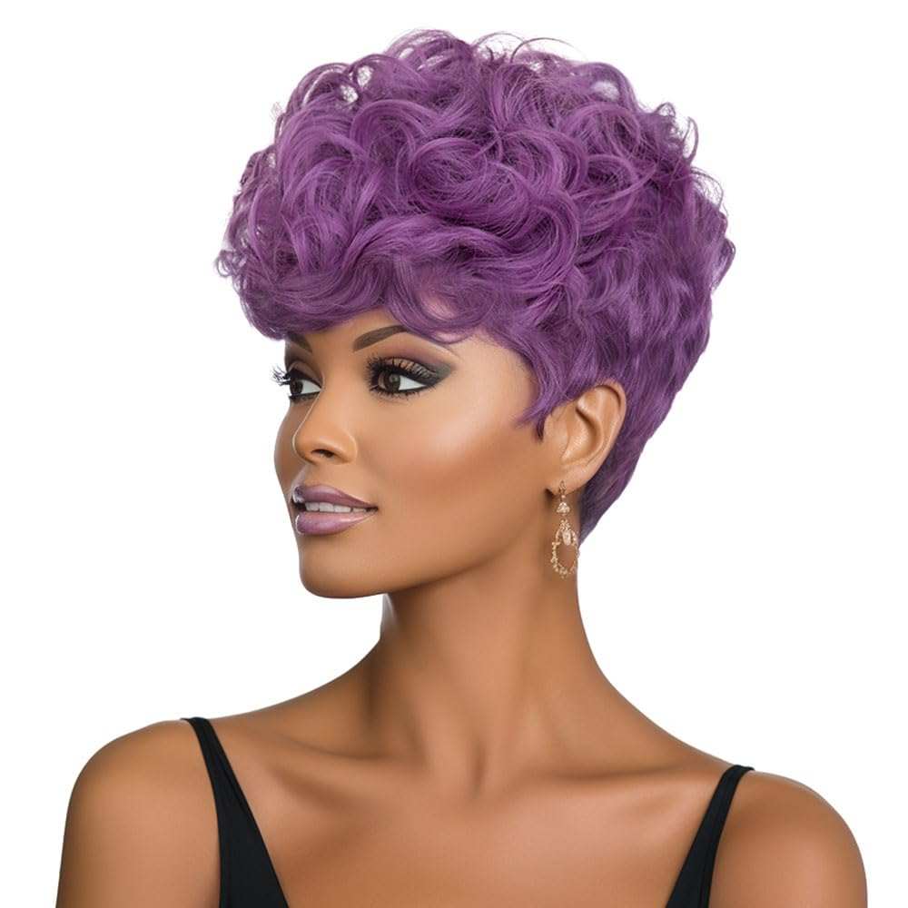 Grey Pixie Cut Wig with Bangs - Short and Fluffy, Natural Wavy Style for Black Women (Grey)











Worried that your wispy locks can't accommodate a bold short hairstyle? The combination of pixie cut hair and Gray color can give you a smartFluffy, Natural Wavy Style