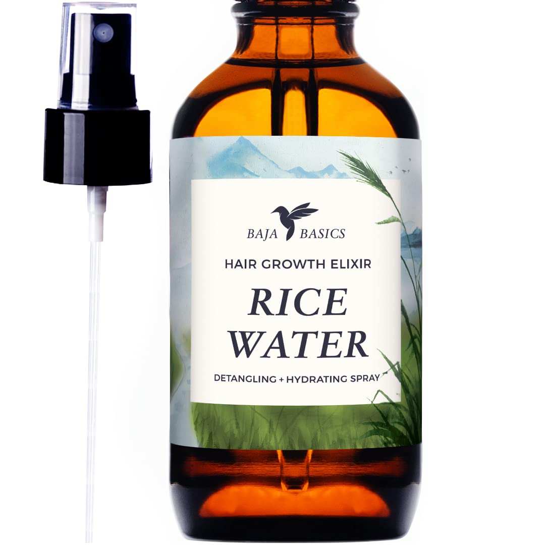 Rice Water for Hair Growth by , Thickness, Strength, Shine - Natural LNOURISHING &amp; HYDRATING HAIR SPRAY: Our Rice Water Spray is specially formulated with vitamin-rich ingredients including rose water, and aloe vera to quickly and Scalp, Dry Split End Moisturizer - Mist Spray