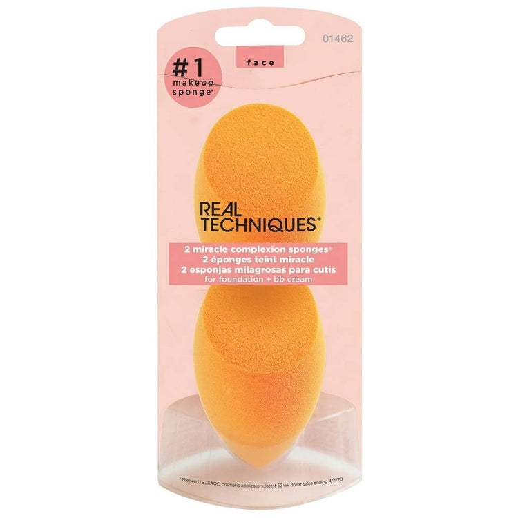 Miracle Complexion Makeup Sponge, Makeup Sponge for Foundation, Orange, 2 Count