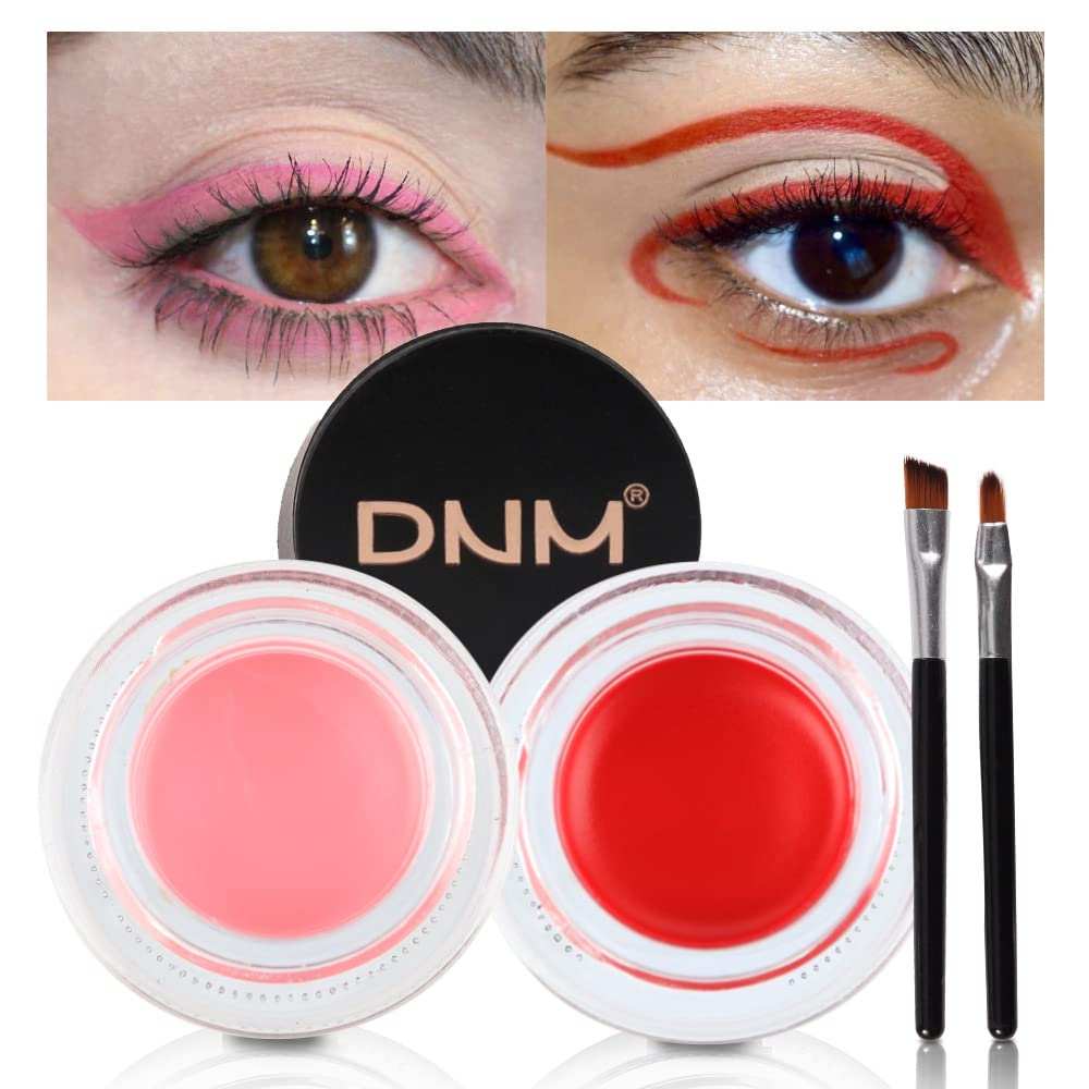 2Pcs Black Brown Gel Eyeliner Pencil Eye Black Face Paint Sticks Makeup Set Waterproof Matte Cream Crayon Eyeliner Pencil Set Cat Eye Liners Eyeshadow Lipstick Delineador De Ojos Contra El Agua