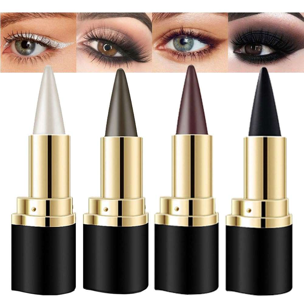 2Pcs Black Brown Gel Eyeliner Pencil Eye Black Face Paint Sticks Makeup Set Waterproof Matte Cream Crayon Eyeliner Pencil Set Cat Eye Liners Eyeshadow Lipstick Delineador De Ojos Contra El Agua