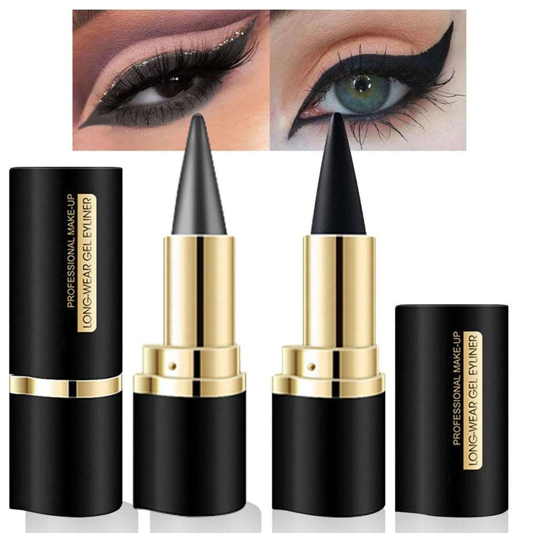 2Pcs Black Brown Gel Eyeliner Pencil Eye Black Face Paint Sticks Makeup Set Waterproof Matte Cream Crayon Eyeliner Pencil Set Cat Eye Liners Eyeshadow Lipstick Delineador De Ojos Contra El Agua