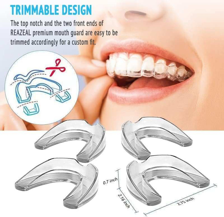 Mouth Guard for Grinding Teeth and Clenching anti Grinding Teeth Custom Moldable Dental Night Guard Dental Night Guards -4 Pack/One Size