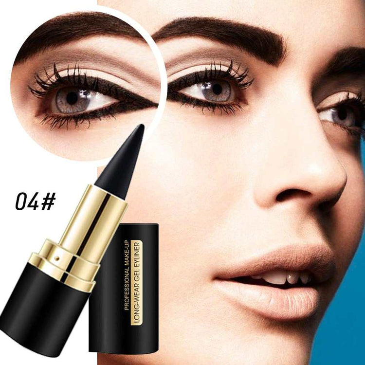 2Pcs Black Brown Gel Eyeliner Pencil Eye Black Face Paint Sticks Makeup Set Waterproof Matte Cream Crayon Eyeliner Pencil Set Cat Eye Liners Eyeshadow Lipstick Delineador De Ojos Contra El Agua