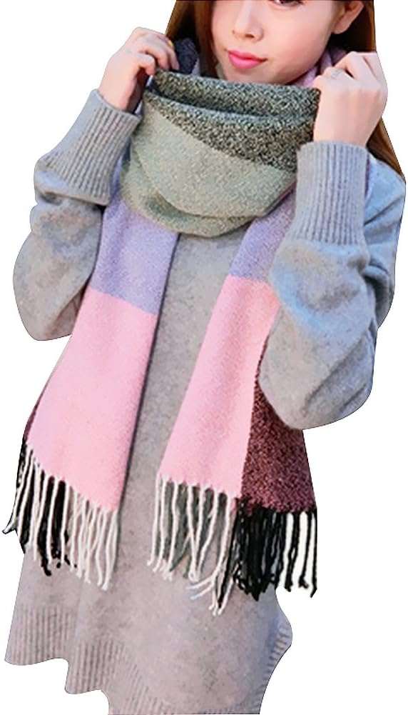 Womens Scarf Fashion Long Plaid Shawls Wraps Big Grid Winter Warm Lattice Large Scarves Gifts