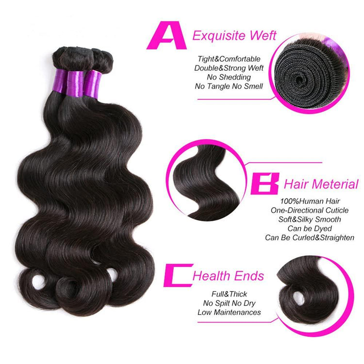 3 Bundles of Human Hair Extensions