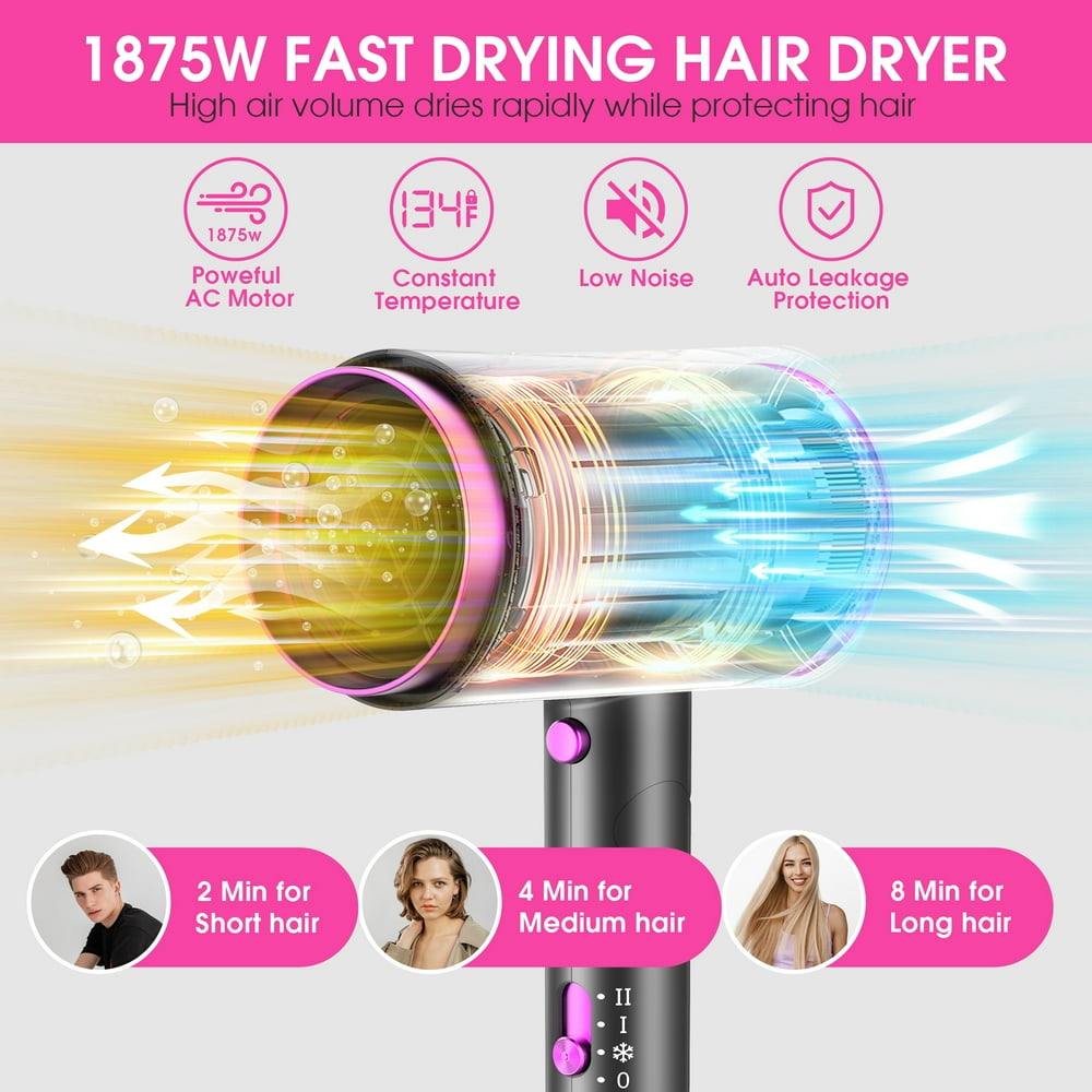 1875W Hair Dryer,  Professional Ionic Hair Blow Dryers with 3 Heat Settings, 2 Speed, Cool Settings,Fast Drying Blow Dryer for Home,Travel,Salon and Hotel