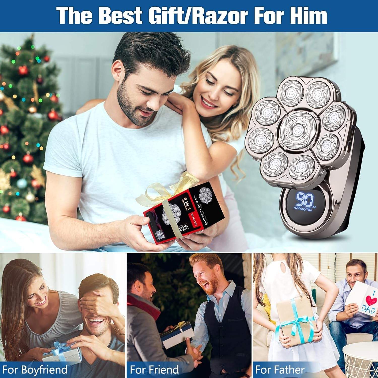 6-In-1 Head Shaver for Bald Men