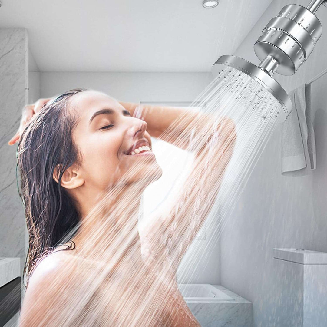 Filtered Shower Head, 20 Stage Shower Head Filter for Hard Water,  3 M【20-Stage Shower Filter Cartridge】20-stage filter adopts KDF 55, Alkaline Ceramic Balls, Activated carbon, Calcium Sulfite and other filtering materials, which can eHard Water, 3 Modes Water Softener Shower Head