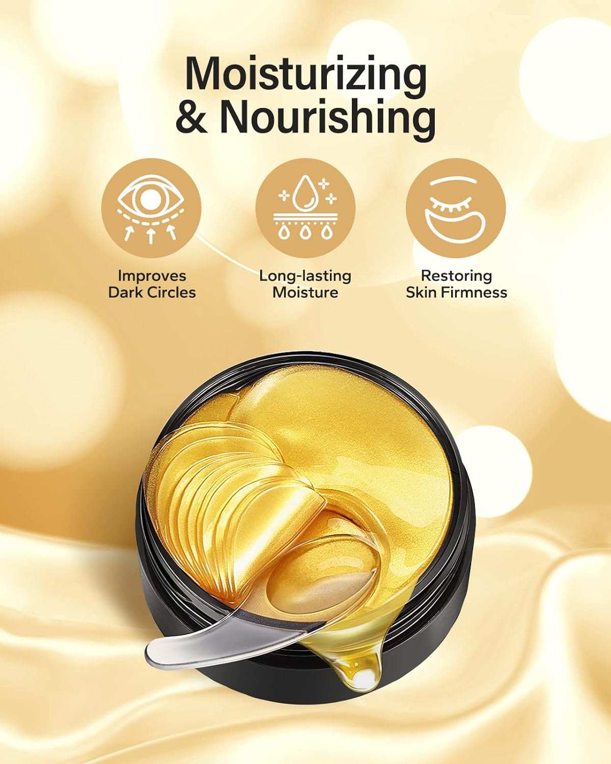 30-Pairs 24K Gold under Eye Patches, Skin Care, Golden under Eye Mask Anti-Aging Collagen & Amino Acid, Eye Mask for Removing Dark Circles, Puffiness and Wrinkles, Refresh Your under Eye Skin