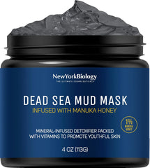 New York Biology Dead Sea Mud Mask for Face and Body - Spa Quality Pore Reducer for Acne, Blackheads and Oily Skin, Natural Skincare for Women, Men - Tightens Skin for a Healthier Complexion - 8.8 Oz