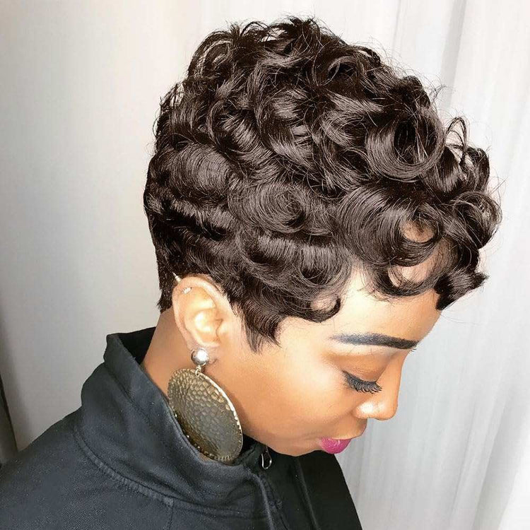 Grey Pixie Cut Wig with Bangs - Short and Fluffy, Natural Wavy Style for Black Women (Grey)











Worried that your wispy locks can't accommodate a bold short hairstyle? The combination of pixie cut hair and Gray color can give you a smartFluffy, Natural Wavy Style