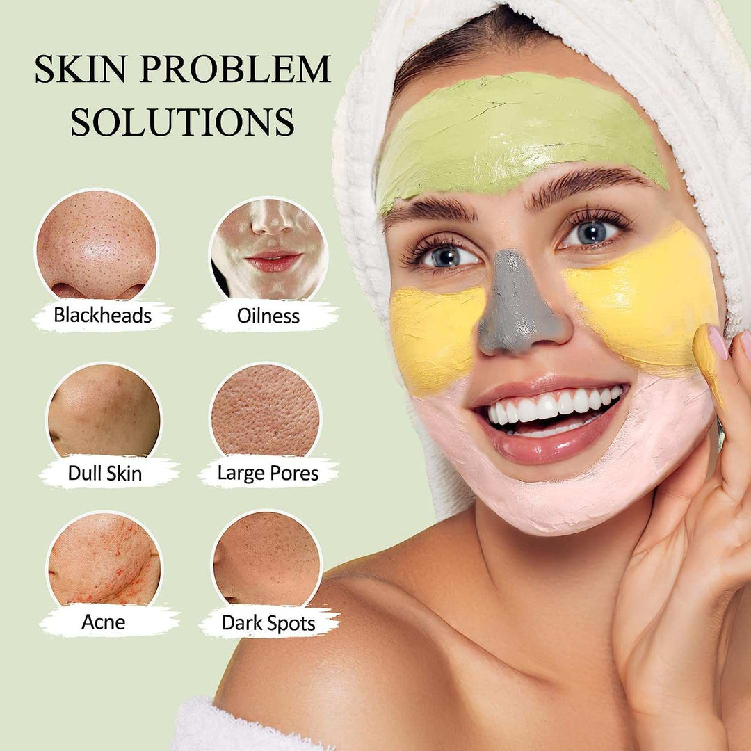 4 Pcs Clay Green Tea Mask Set For Women