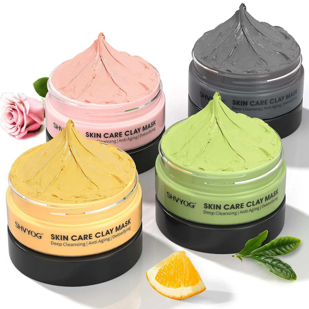 4 Pcs Clay Green Tea Mask Set For Women