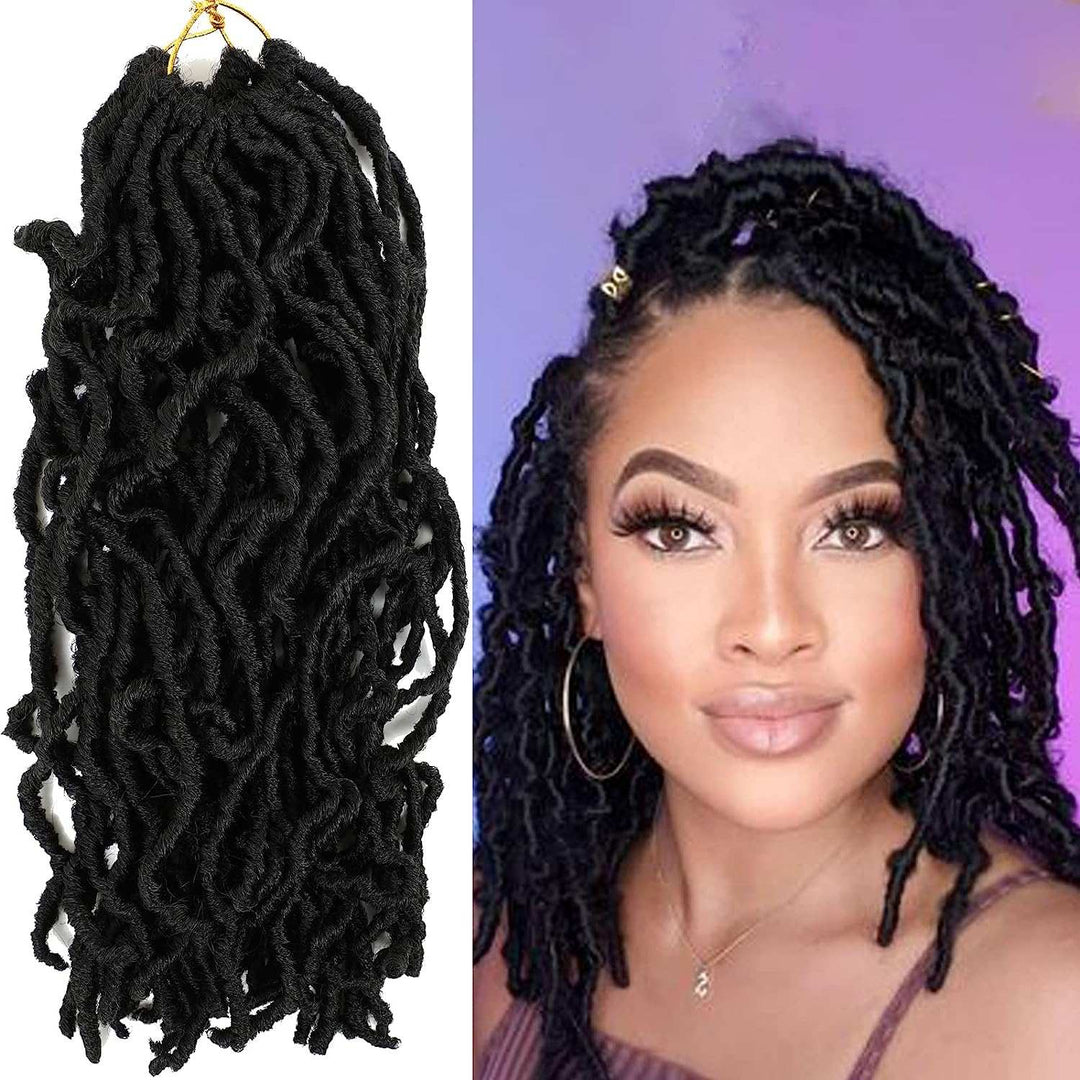 8 Packs Short Faux Locs Crochet Hair - 120 Strands, 12 Inch Soft Wavy ♕TEXTURE: Natural Texture ,Soft Faux Locs Crochet Hair 100% Handmade Low Temperature Synthetic Fiber,No Smell.
♕SIZE:12Inch Short Locs Crochet Hair 15 Strands/Pack,U8 Packs Short Faux Locs Crochet Hair - 120 Strands, 12 Inch Soft Wavy Dreadlocks, Pre-Looped