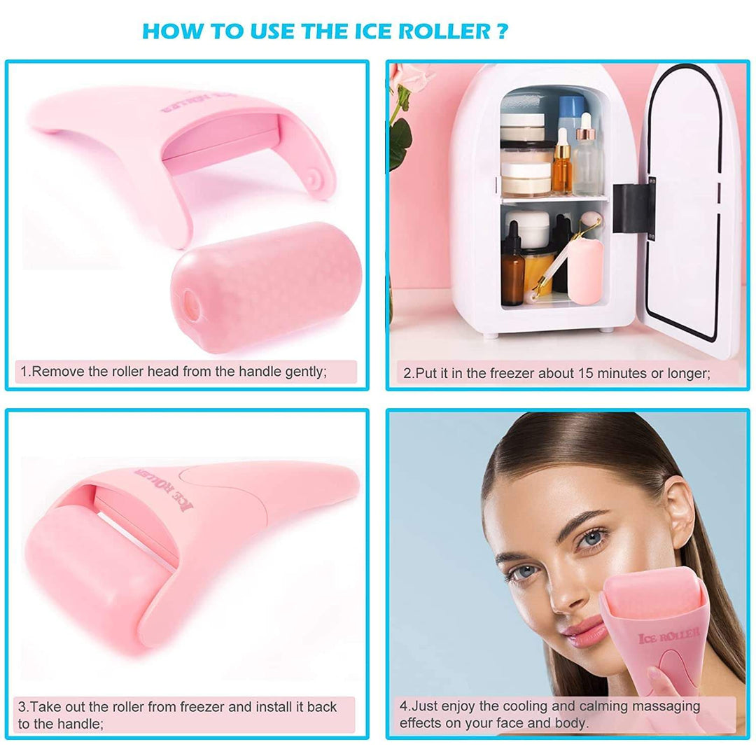 Ice Roller for Face, Eyes and Whole Body Relief, Face Roller Skin Care𝗦𝗢𝗢𝗧𝗛𝗘 𝗔𝗡𝗗 𝗥𝗘𝗙𝗥𝗘𝗦𝗛 𝗬𝗢𝗨𝗥 𝗦𝗞𝗜𝗡 - Our ice roller helps reduce puffiness, redness, and inflammation, leaving your skin looking and feeling refresBody Relief, Face Roller Skin Care Tool