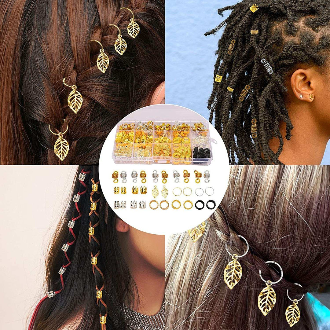 200PCS Hair Jewelry for Braids Accessories, Hair Beads for Braids, GolHigh Quality Materials: These dreadlocks accessories are made of high quality metal, not easily broken and can be used repeatedly. Adding soft and flexible material,Braids, Gold Hair Accessories, Metal Gold Braids Rings Cuffs Clips