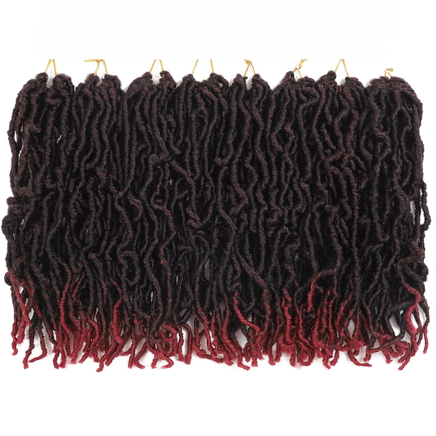 8 Packs Short Faux Locs Crochet Hair 120 Strands 12Inch Soft Locs Wavy Dreadlocks Crochet Braids Natural Pre-Looped Crochet Hair for Black Women (12 Inch (Pack of 8), 1B)