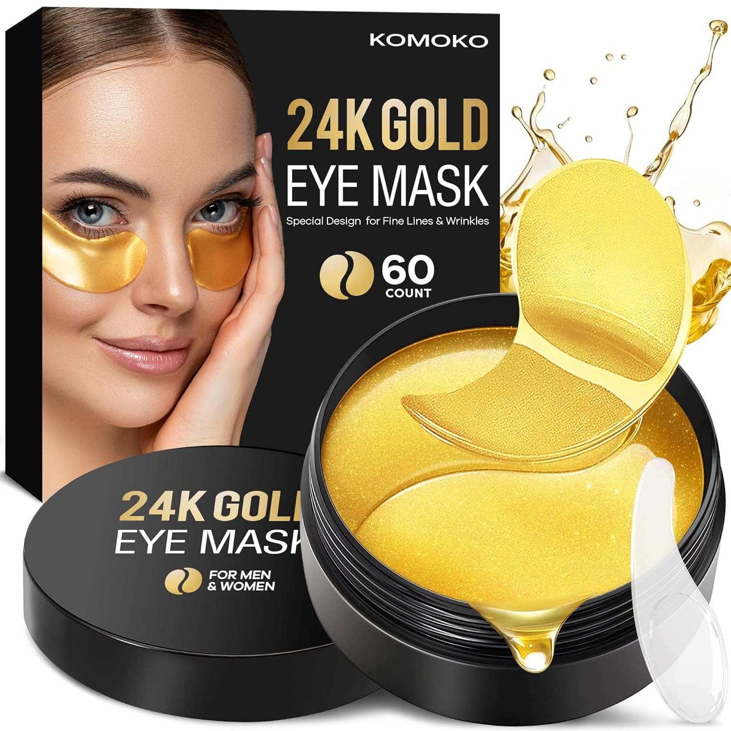 24K Gold Under Eye Patches for Dark Circles & Puffiness