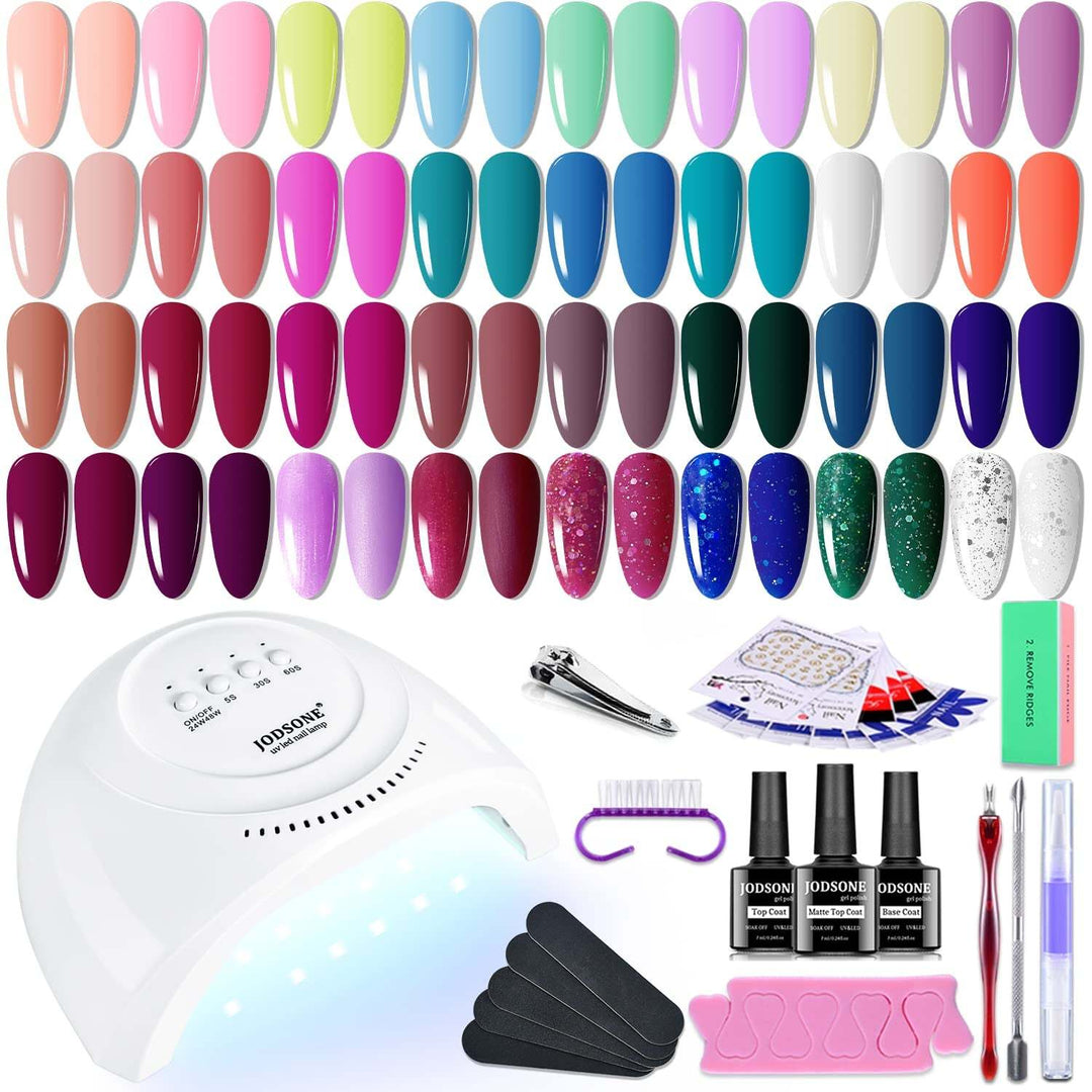 100 Pieces Gel Nail Polish Multi-Color, inside Glitter Texture Smooth Glossy Layer Matte Layer Gel Nail Polish Set Starter Set