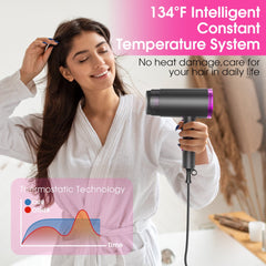 1875W Hair Dryer,  Professional Ionic Hair Blow Dryers with 3 Heat Settings, 2 Speed, Cool Settings,Fast Drying Blow Dryer for Home,Travel,Salon and Hotel