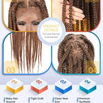 Full Lace Frontal Knotless Box Braid Wig- Glueless Synthetic Cornrow Braided Lace Front Wigs with Baby Hair 
