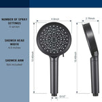 Filtered Shower Head with Handheld, High Pressure 6 Spray Mode Showerhead with Filters, Water Softener Filters Beads for Hard Water - Remove Chlorine - Reduces Dry Itchy Skin, Matte Black