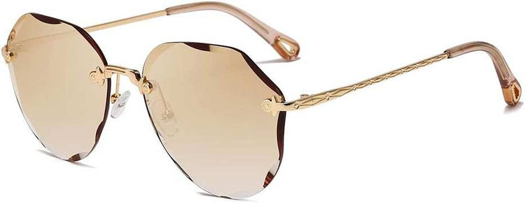 Sunglasses for Women Oversized Rimless Diamond Cutting Lens Sun Glasses AE0534