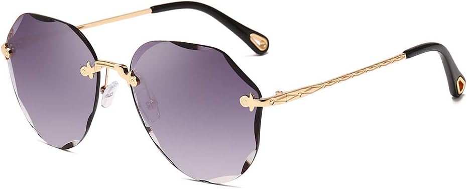 Sunglasses for Women Oversized Rimless Diamond Cutting Lens Sun Glasses AE0534