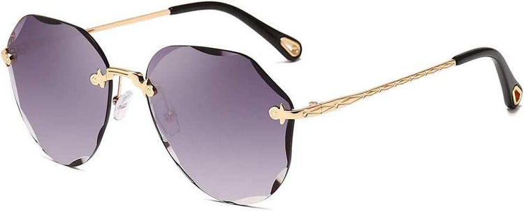 Sunglasses for Women Oversized Rimless Diamond Cutting Lens Sun Glasses AE0534